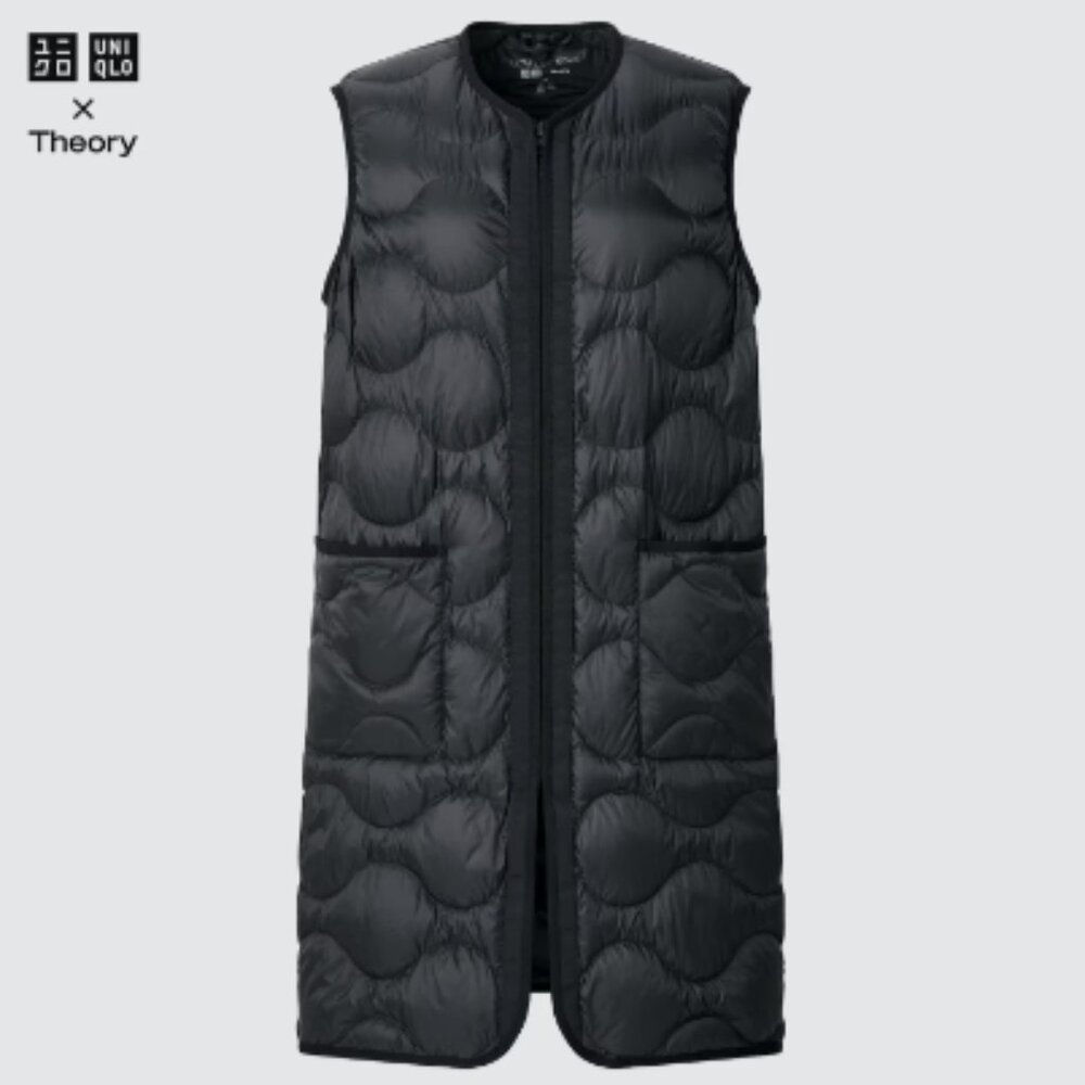 Uniqlo X Theory Black Ultra Light Down Long Vest US Size L (Oversize)